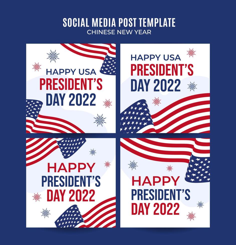 gelukkige presidentendag in de Verenigde Staten. federale feestdag in Amerika. februari gevierd. instagram post, poster, webbanner, ruimte en achtergrond vector