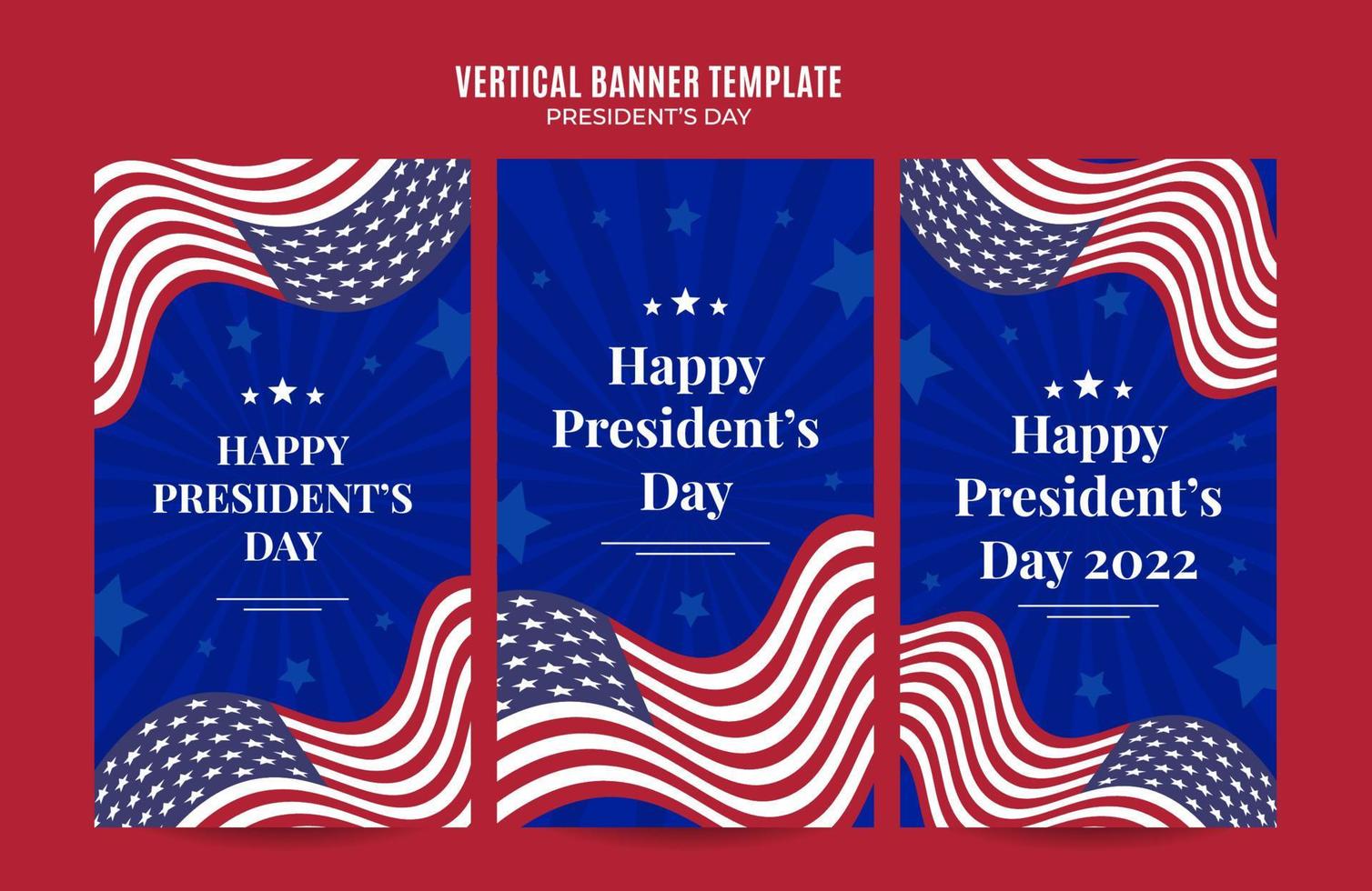 gelukkige presidentendag in de Verenigde Staten. federale feestdag in Amerika. februari gevierd. Instagram-verhaal, verticale poster, webbanner, ruimte en achtergrond vector