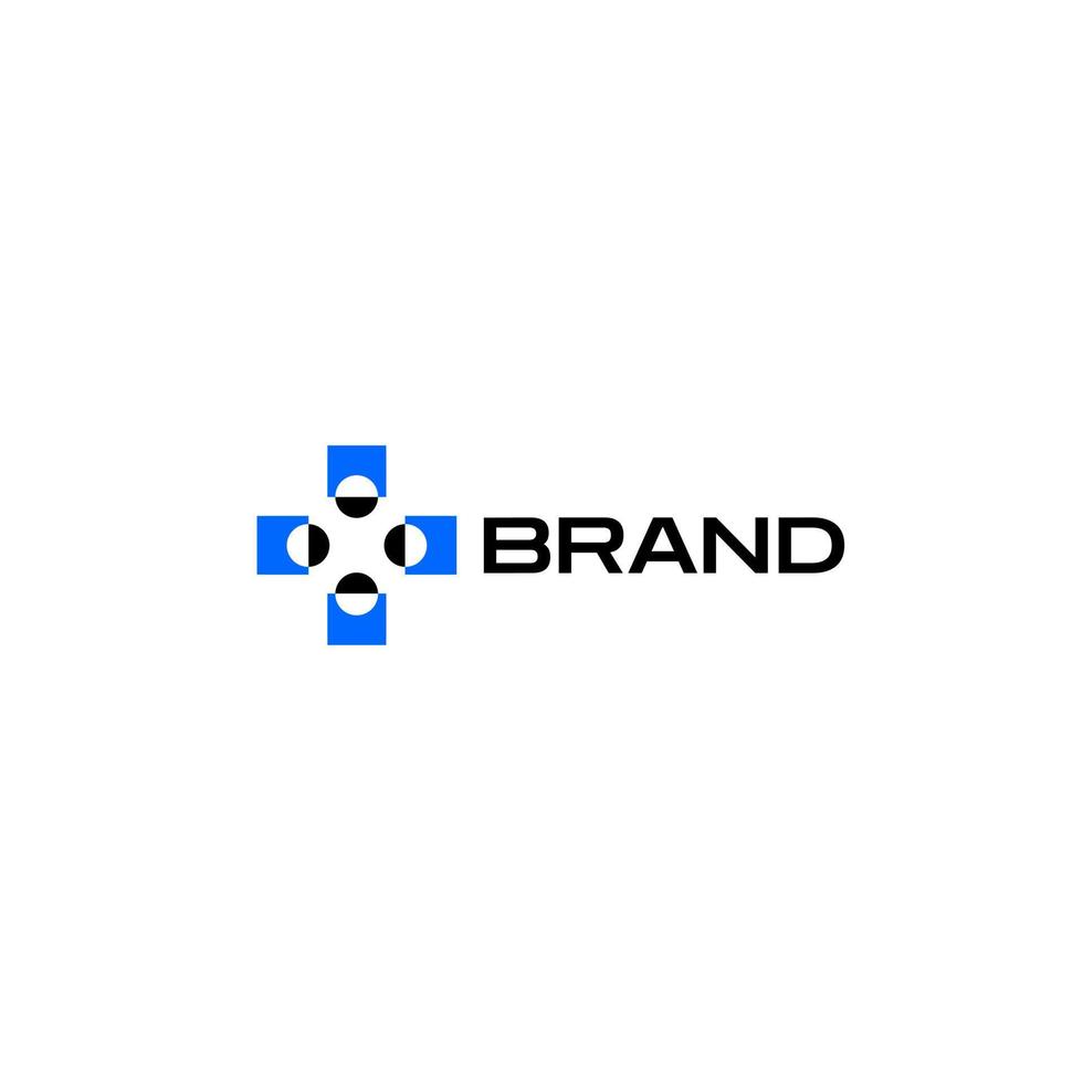 pixel plus eenvoudig logo-ontwerp vector