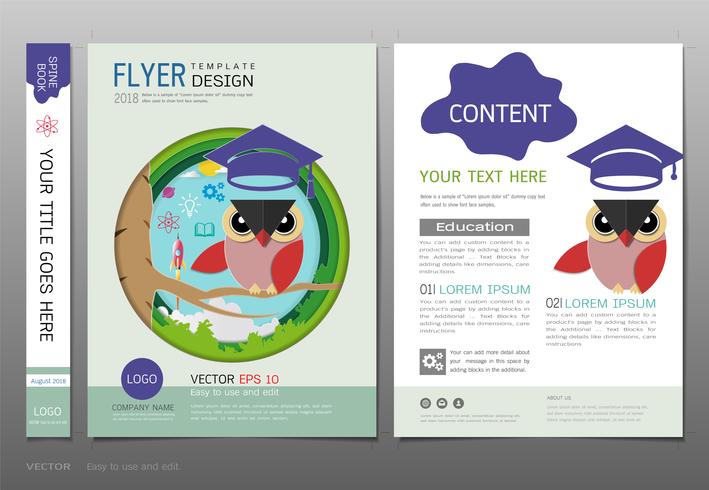 Covers boek ontwerpsjabloon, onderwijs leren concept. vector