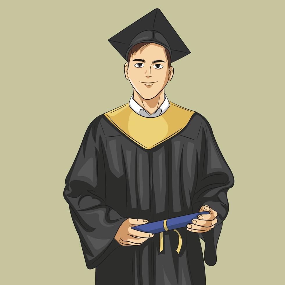 diploma uitreiking. vector illustratie