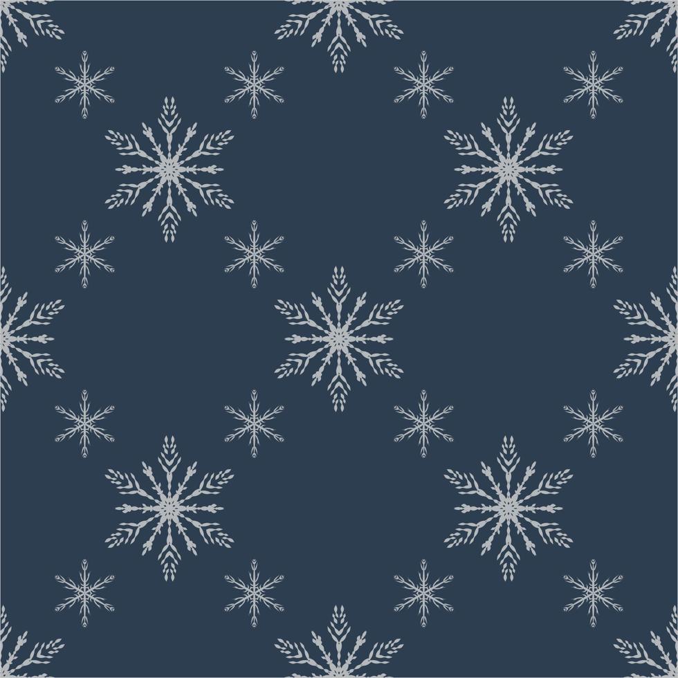 blauw naadloos sneeuwvlokpatroon vector