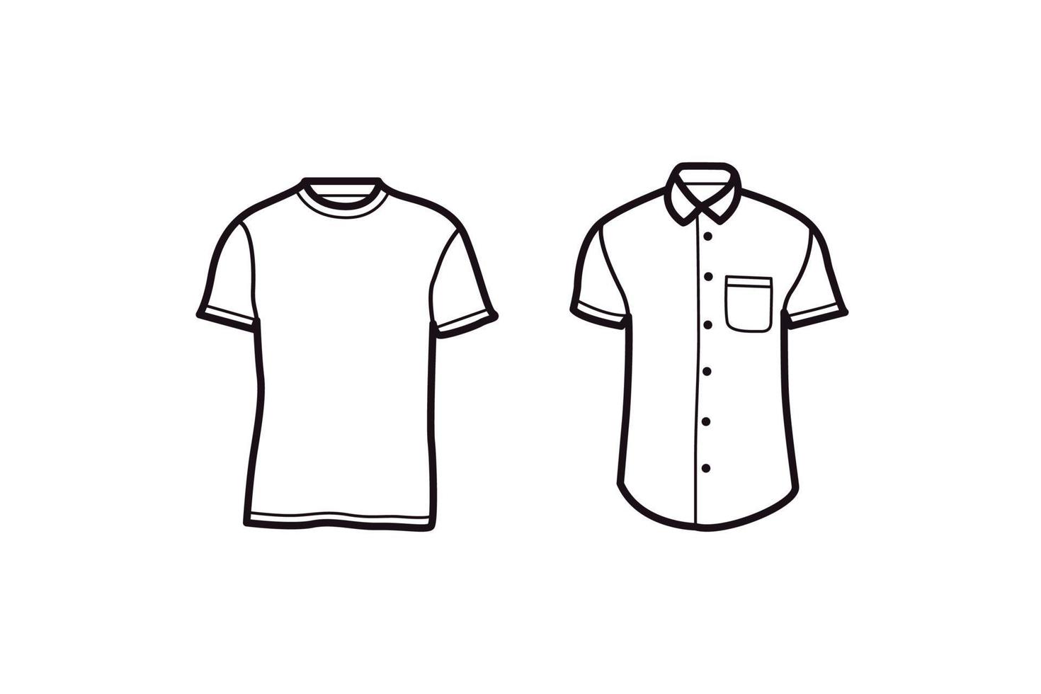 vectorafbeelding van shirt lineart vector