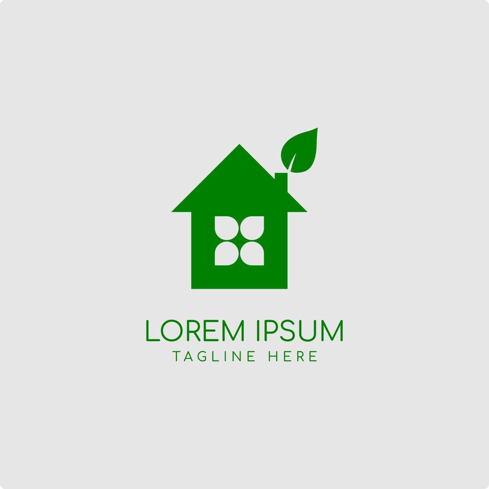 eenvoudige groene huis logo ontwerp vectorillustratie vector