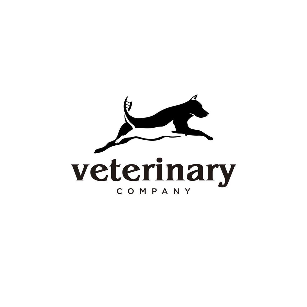 zakelijk logo-ontwerp met veterinair dierlijk huisdier springende kat en hond vector