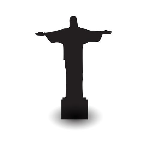 Cristo Redentor Rio De Janeiro-silhouetten, Beste Plaatsen in Brazilië Vector, illustratieontwerp vector