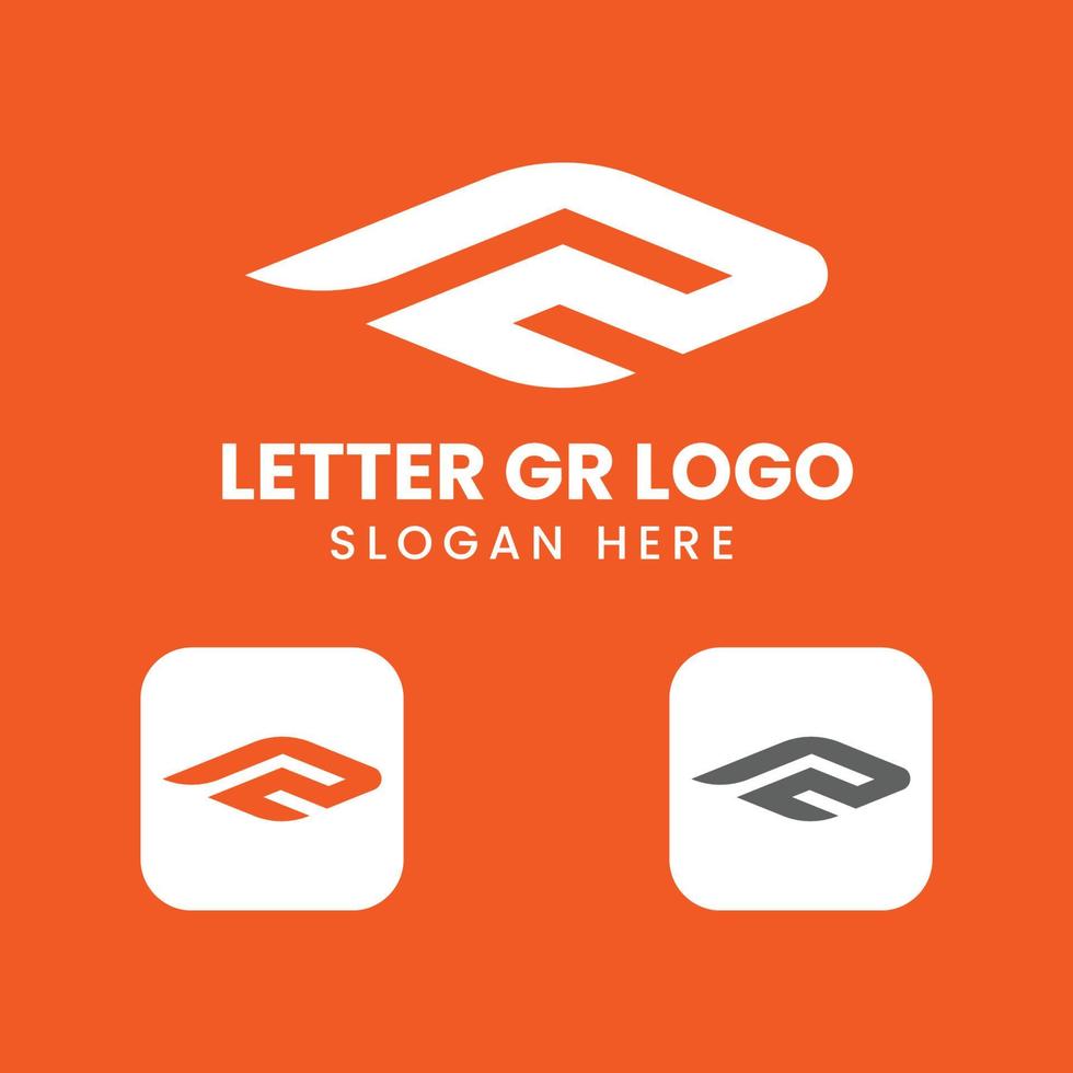logo ontwerpconcept letter g dan r vector