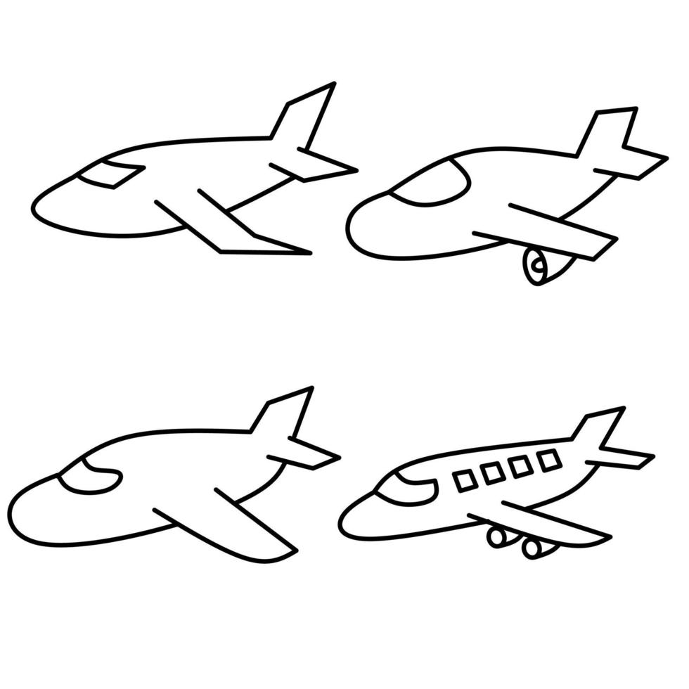 vliegtuig schets kleuren vector