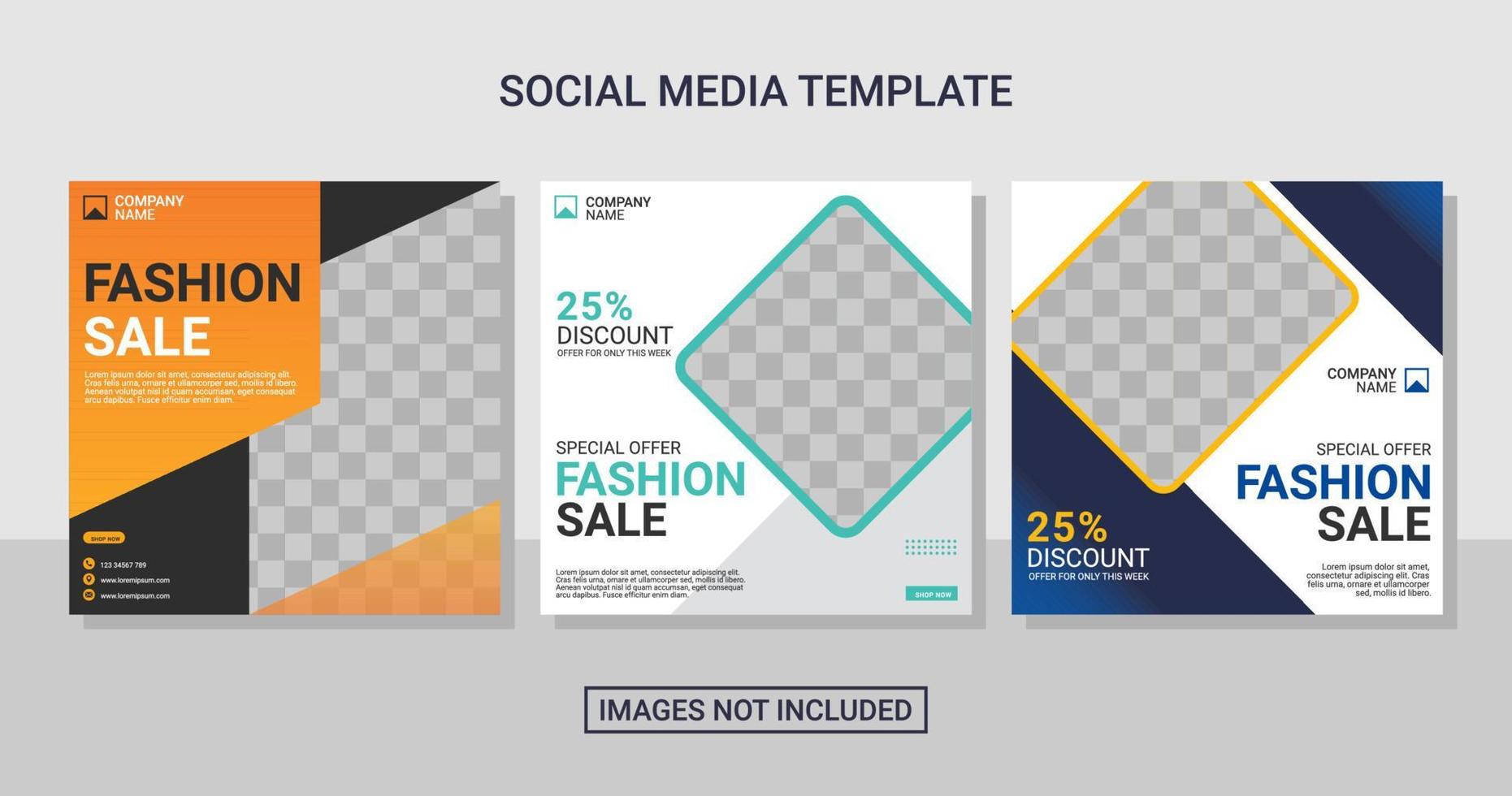 mode-sjabloon voor posts voor sociale media vector