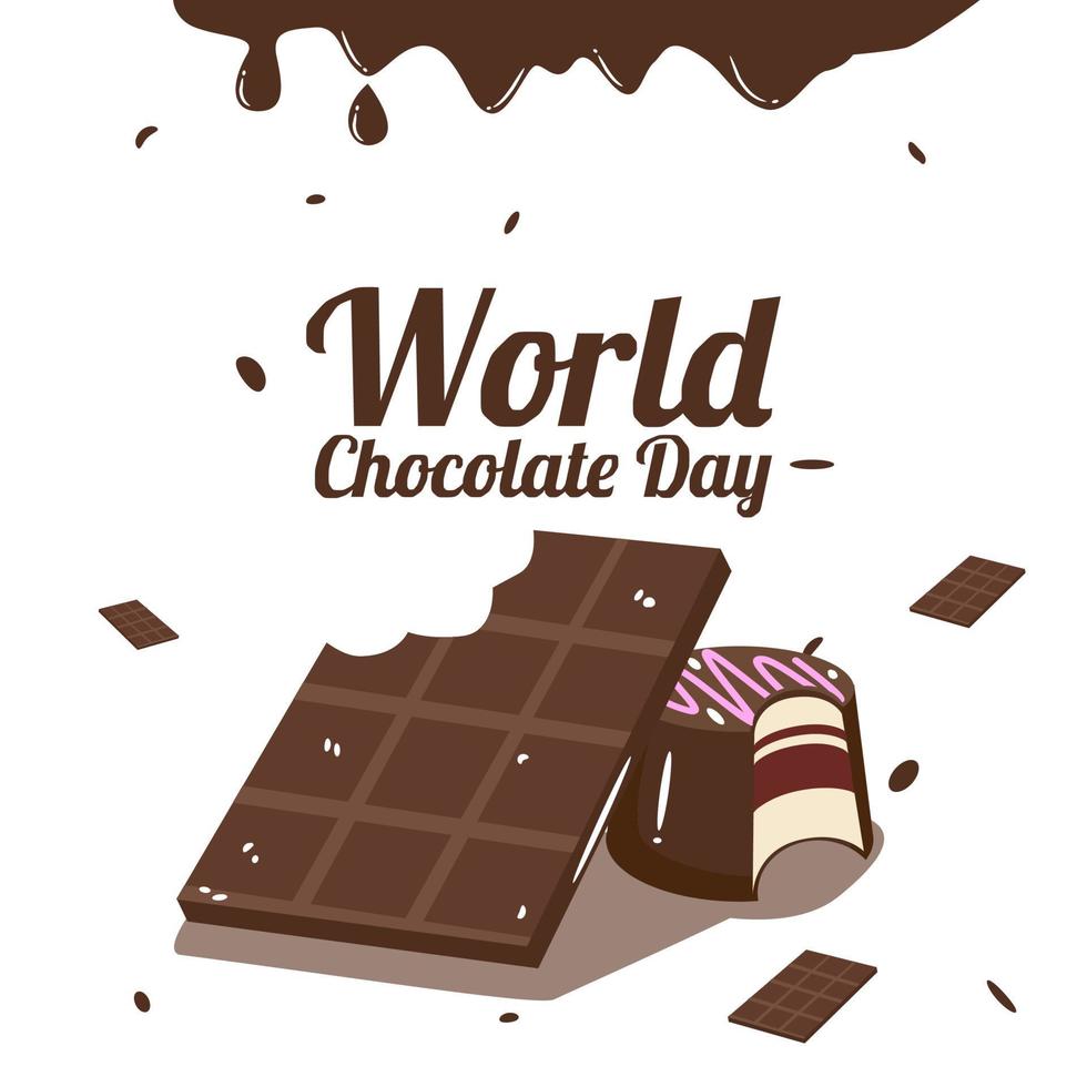 wereld chocolade dag vector ontwerp illustratie.