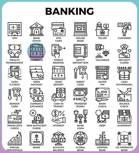 Bank concept pictogrammen vector