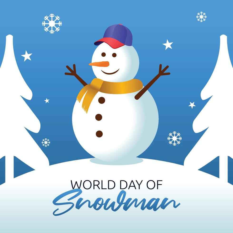 wereld dag van de sneeuwpop vectorillustratie vector