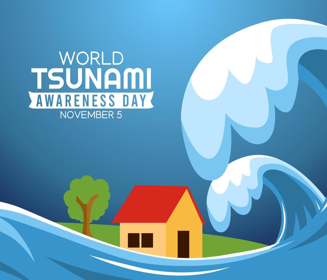 tsunami bewustzijn dag vectorillustratie vector