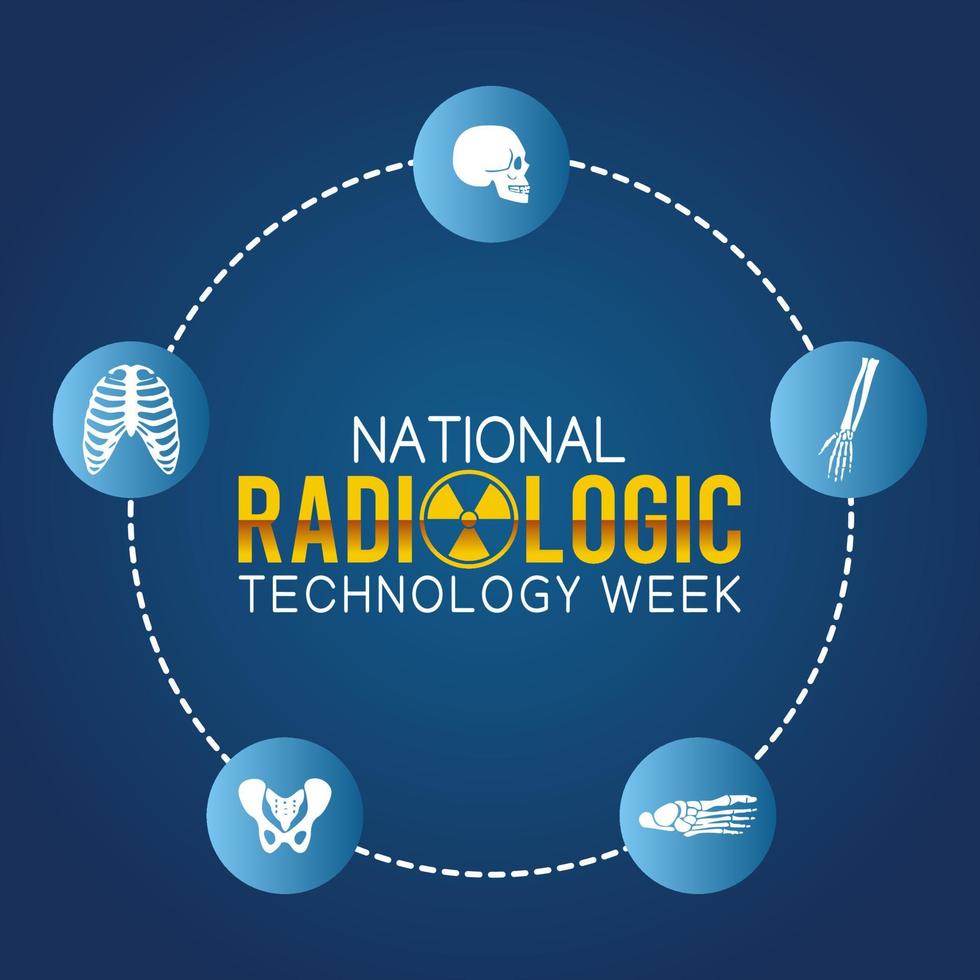 nationale radiologische technologieweek vectorillustratie vector
