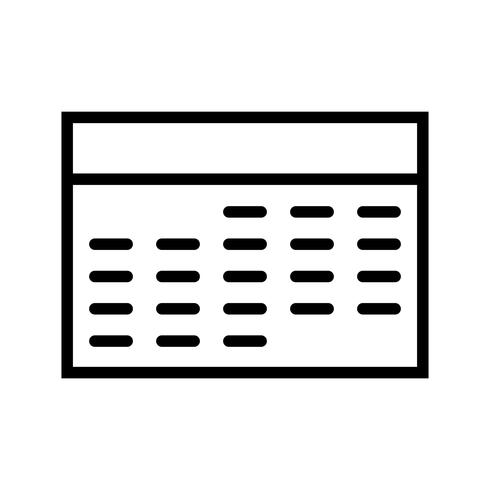 Kalender lijn zwart pictogram vector