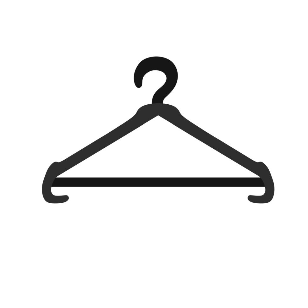 hanger. garderobe zwart plastic item voor het opbergen van kleding. vector