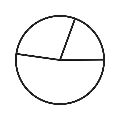 Cirkeldiagram lijn zwart pictogram vector