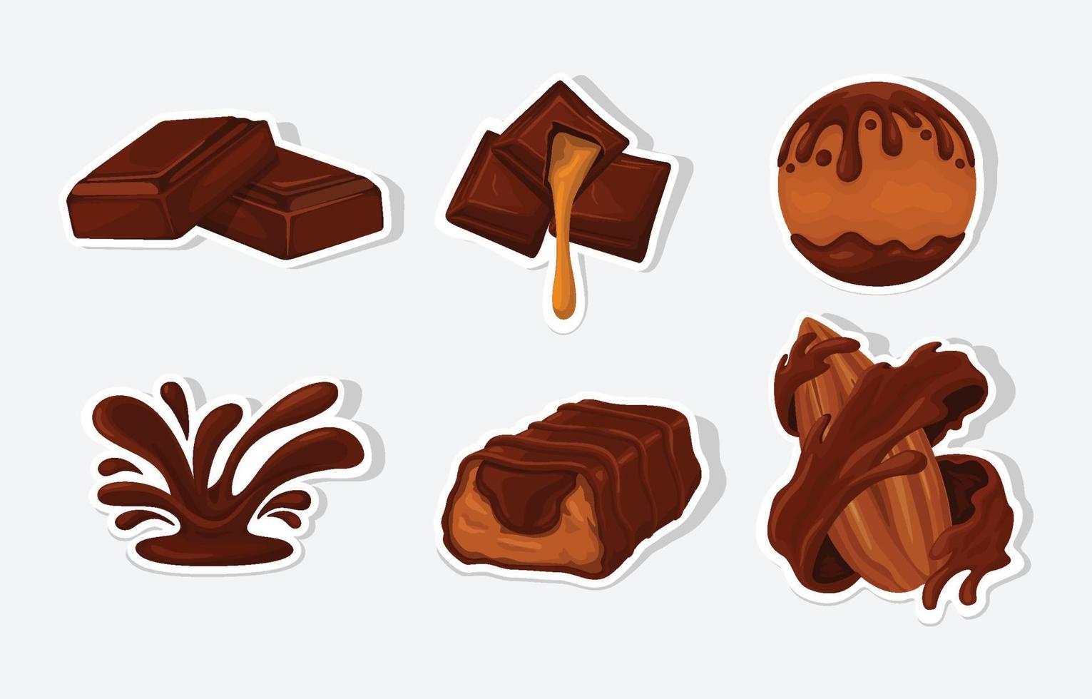 verrukking van chocolade sticker vector