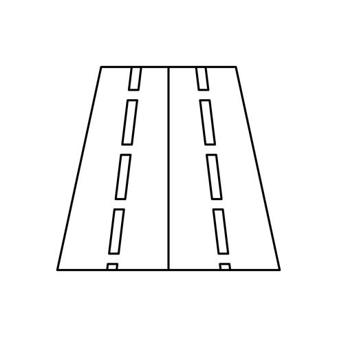 Twee richtingen weg lijn zwarte pictogram vector