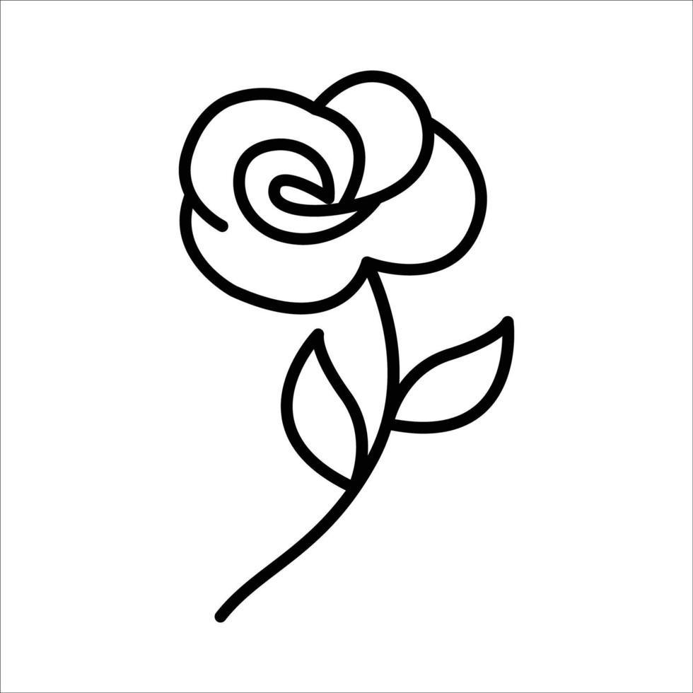 roos lijn pictogram. geschikt voor verrassingspictogram, geschenken en symbolen van genegenheid. eenvoudig ontwerp bewerkbaar. ontwerpsjabloon vector