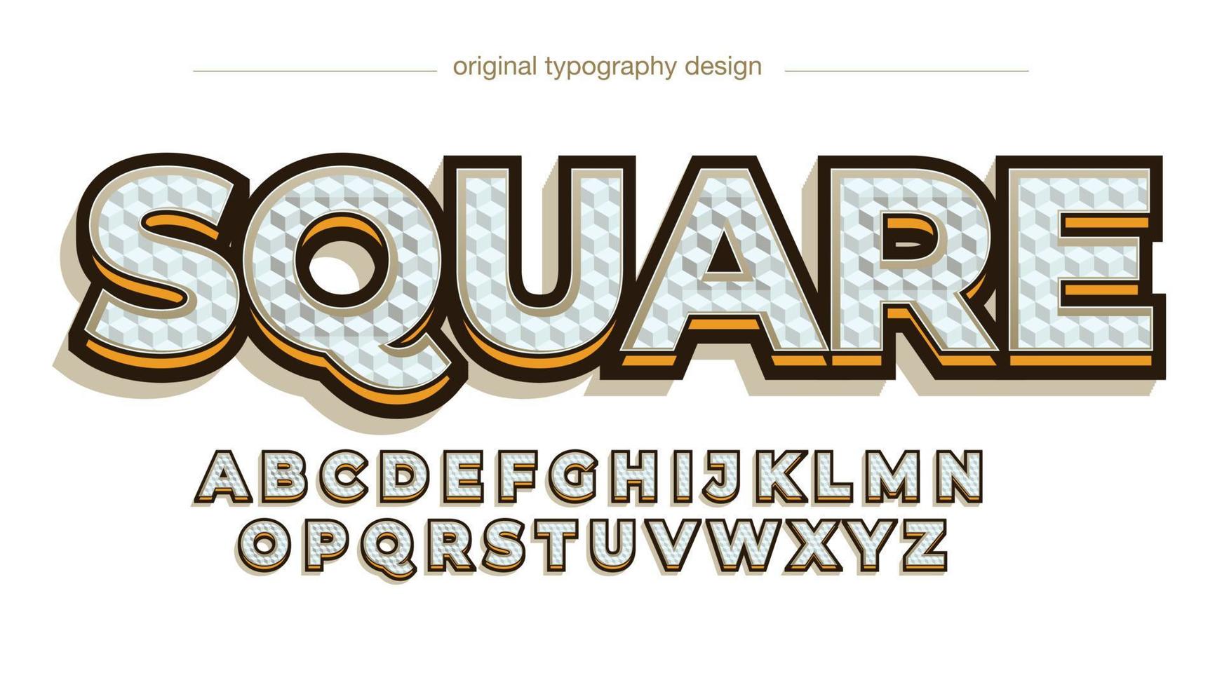 gele moderne patroon hoofdletters 3D-display typografie vector