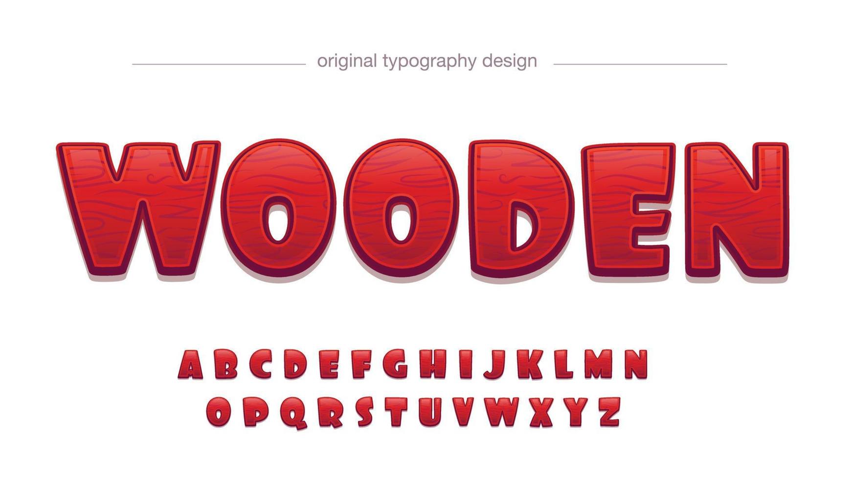 rood hout patroon afgerond cartoon typografie vector