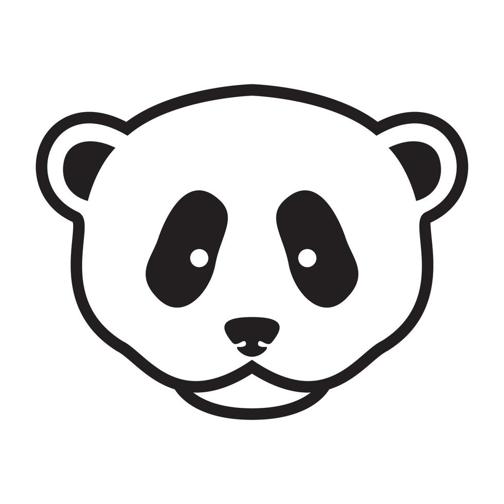 gezicht schattig panda verdrietig logo ontwerp vector grafisch symbool pictogram teken illustratie creatief idee