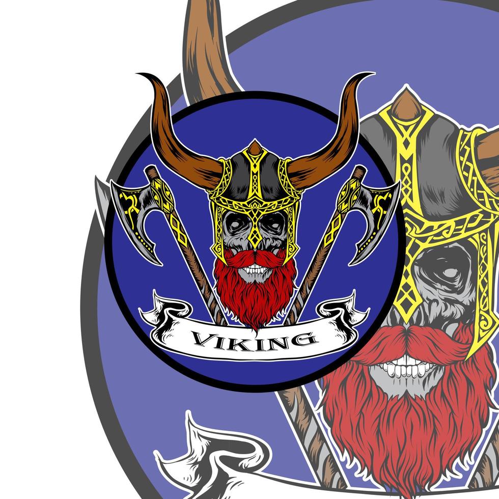 afdruk van de schedel Viking ontwerp illustratie vector