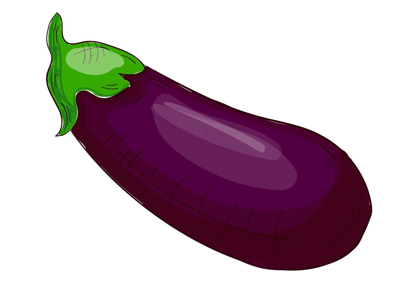 realistische verse aubergine geïsoleerd op een witte achtergrond - vector