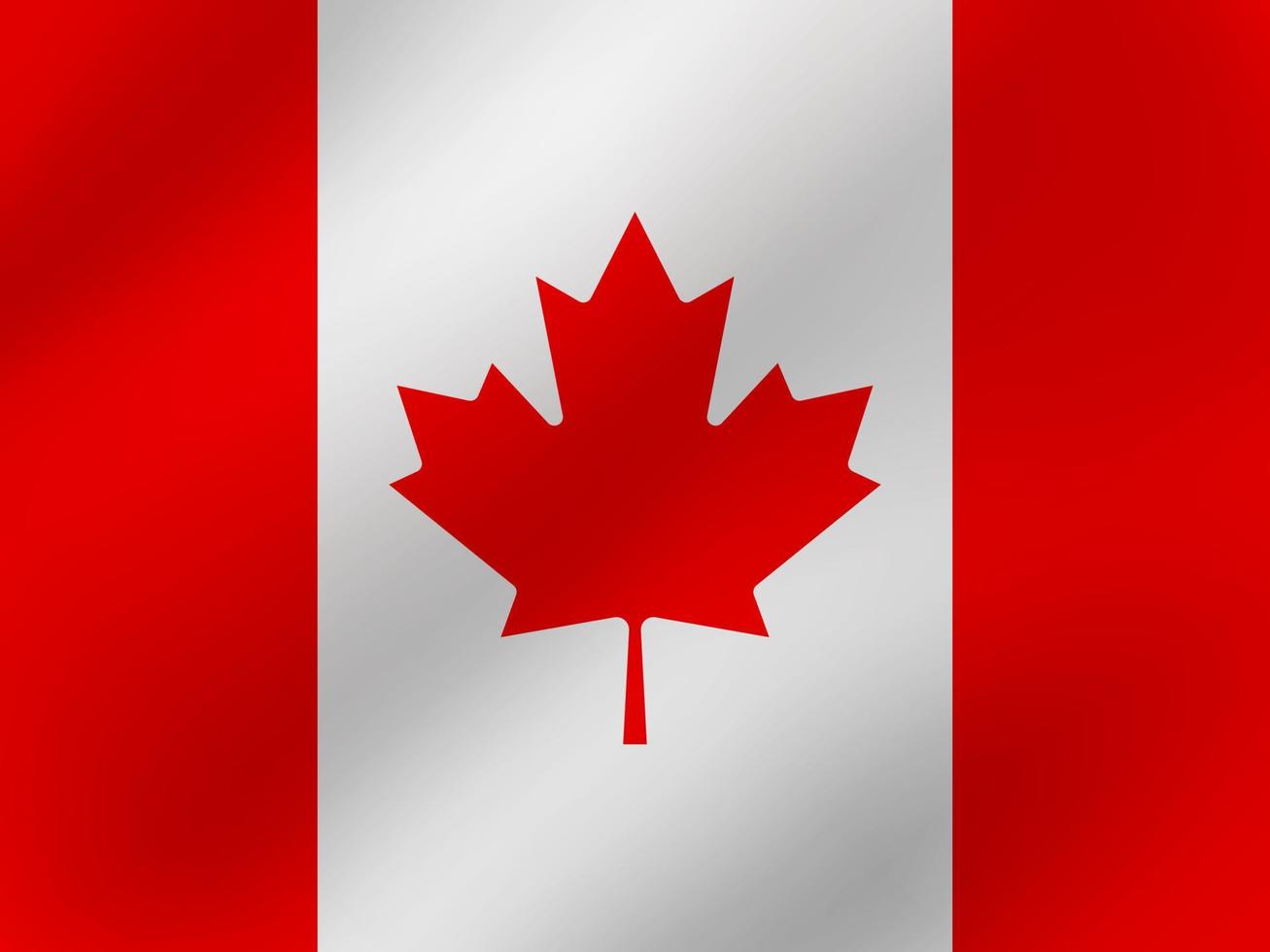 vector realistische golvende illustratie van het ontwerp van de vlag van Canada