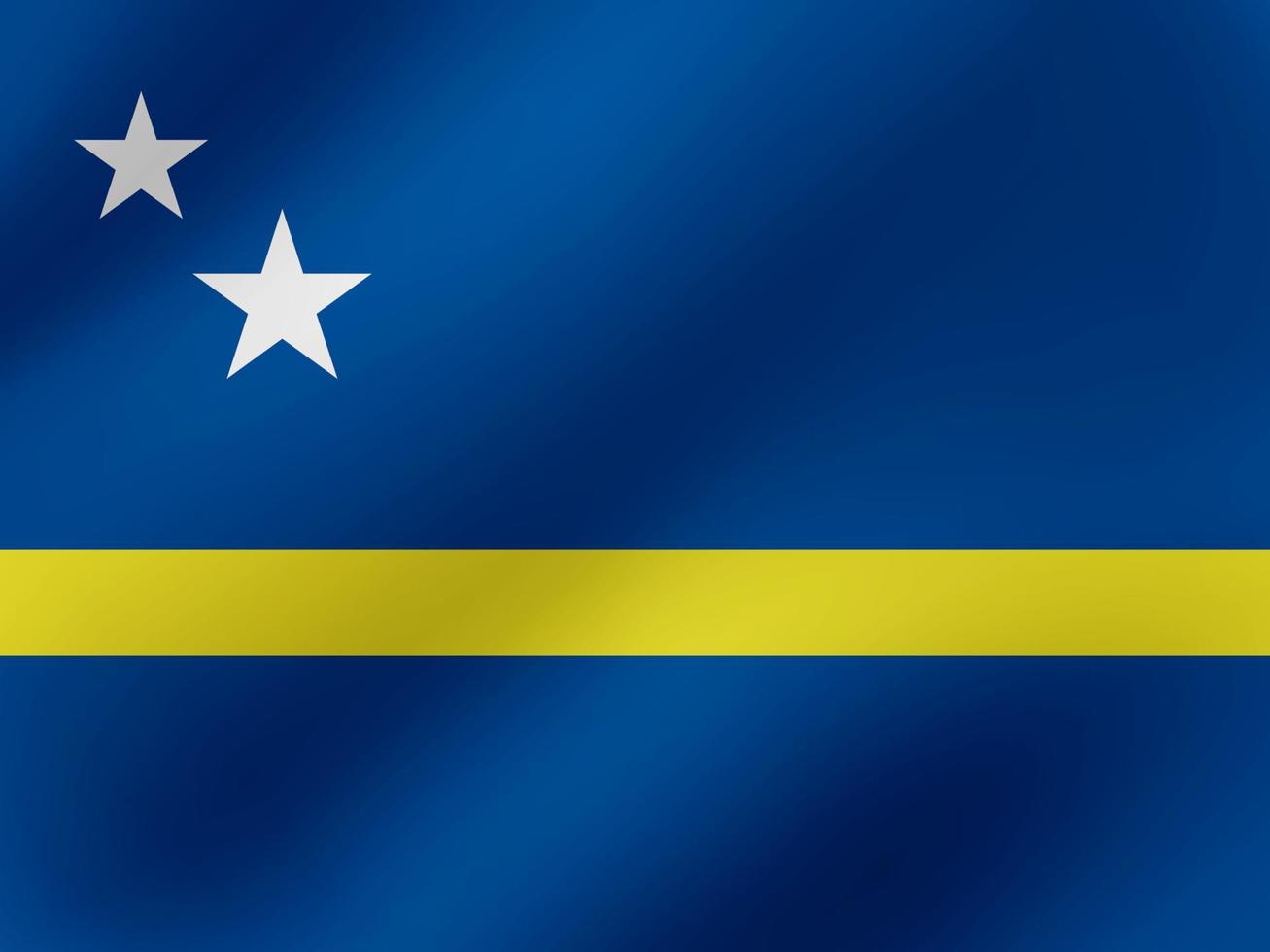 vector realistische golvende illustratie van het ontwerp van de vlag van curacao