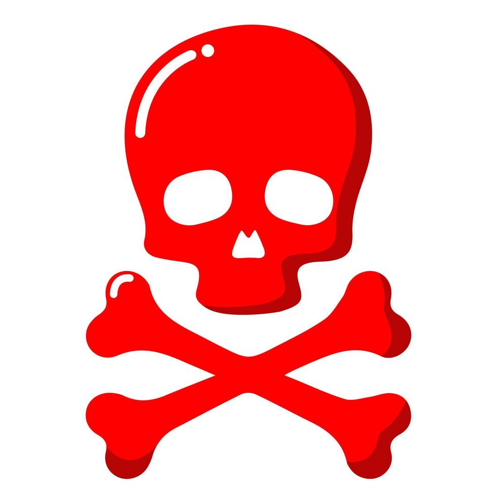 rode schedel vector symbool op witte achtergrond