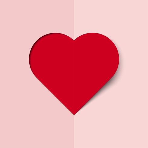 Valentines hart. Decoratieve hartachtergrond met valentijnskaartenharten. concept liefde en valentijn dag, papier kunststijl. vector
