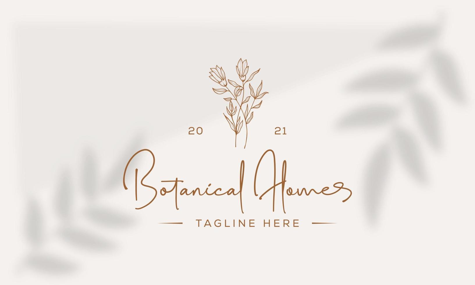 botanische bloemen element hand getekende logo met wilde bloemen en bladeren. logo voor spa en schoonheidssalon, boetiek, biologische winkel, bruiloft, floral designer, interieur, fotografie, cosmetica. vector