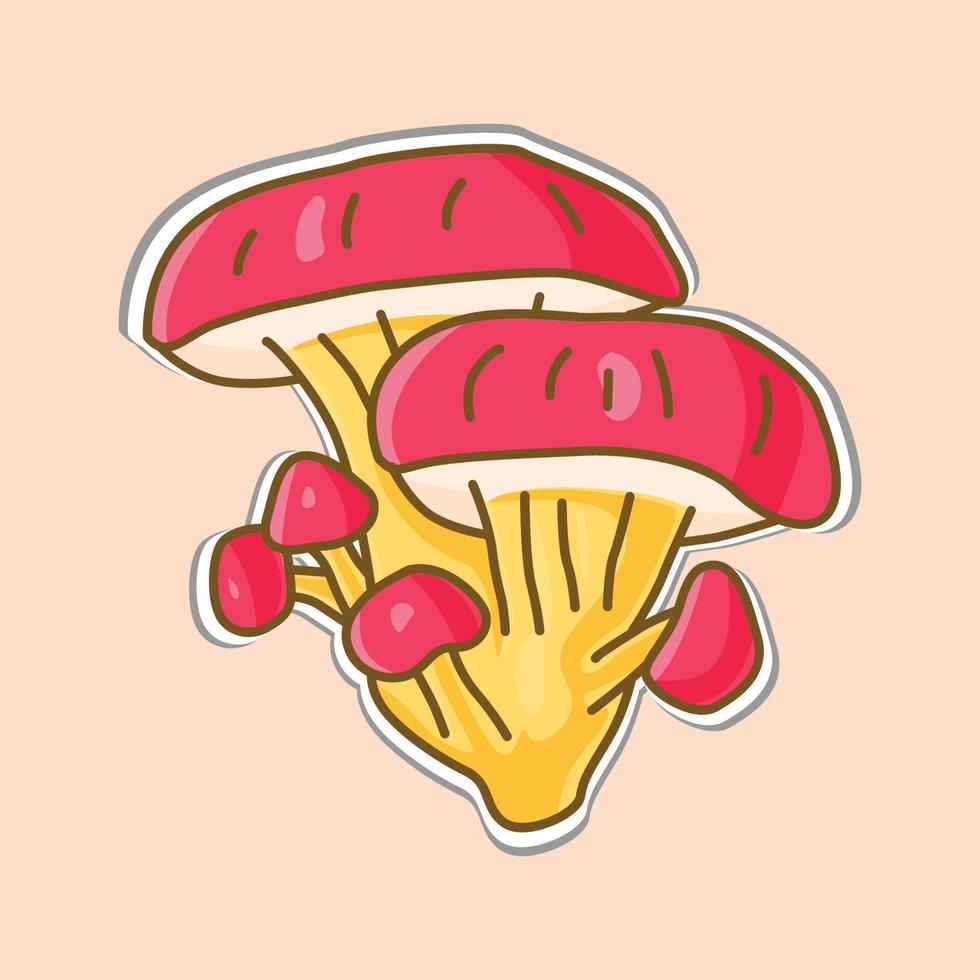 paddestoel sticker ontwerp vectorillustratie vector