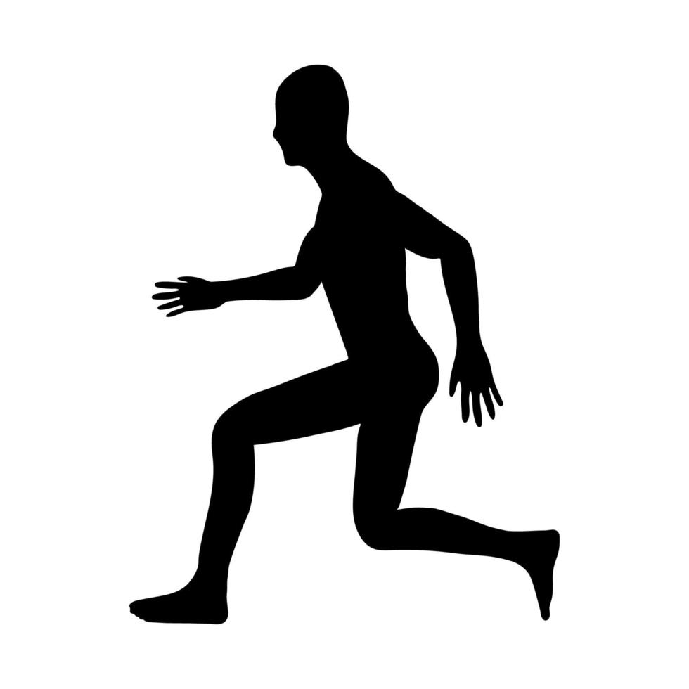een zwart silhouet van een man running.sport.runner.stalking men.vector afbeelding vector