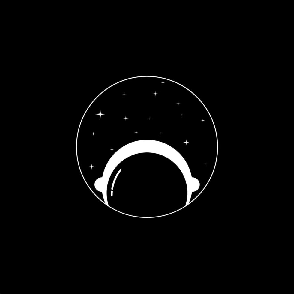 astronaut met fonkelende ster geïsoleerd in cirkel. logo ontwerp. vectorillustratie. vector