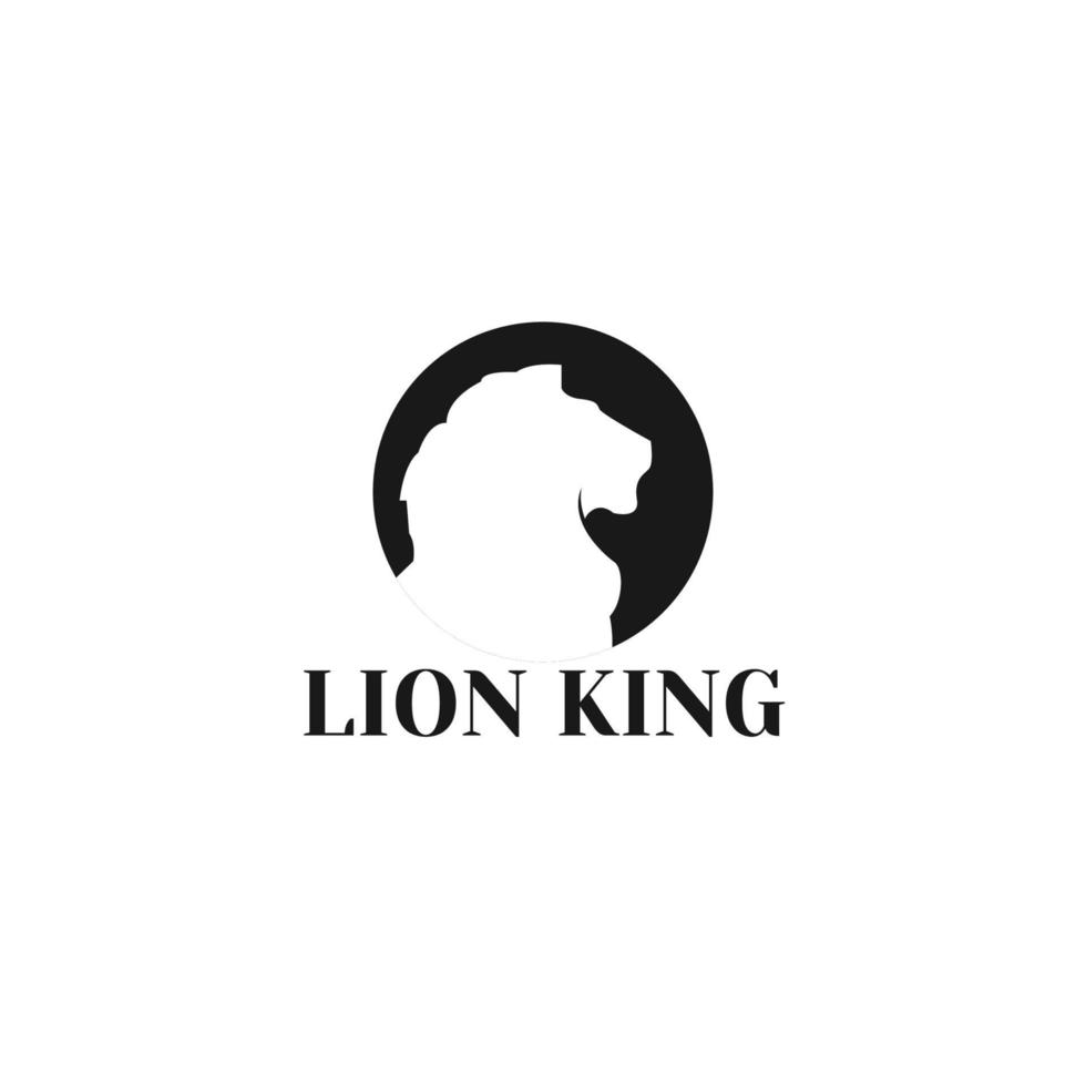 leeuwenkoning logo ontwerp. silhouet leeuw logo sjabloon. vector illustratie