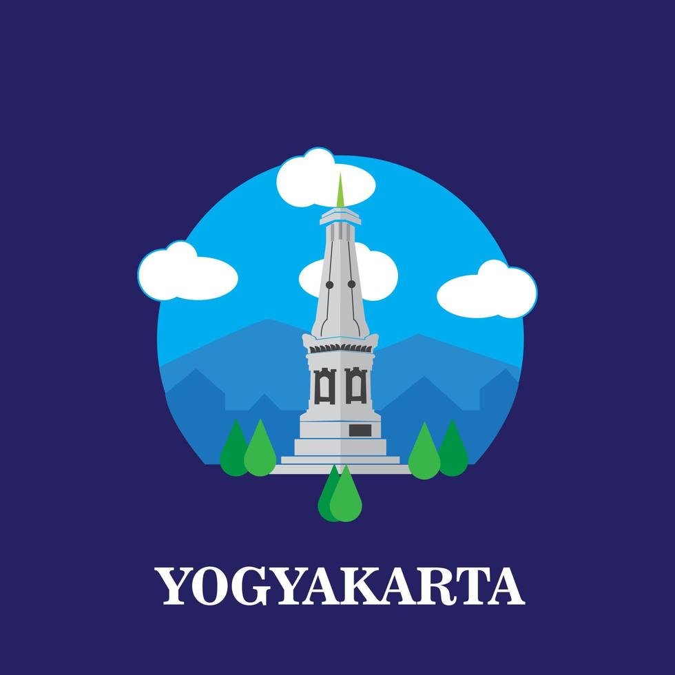 yogjakarta landmark icoon, yogjakarta indonesisch. vector