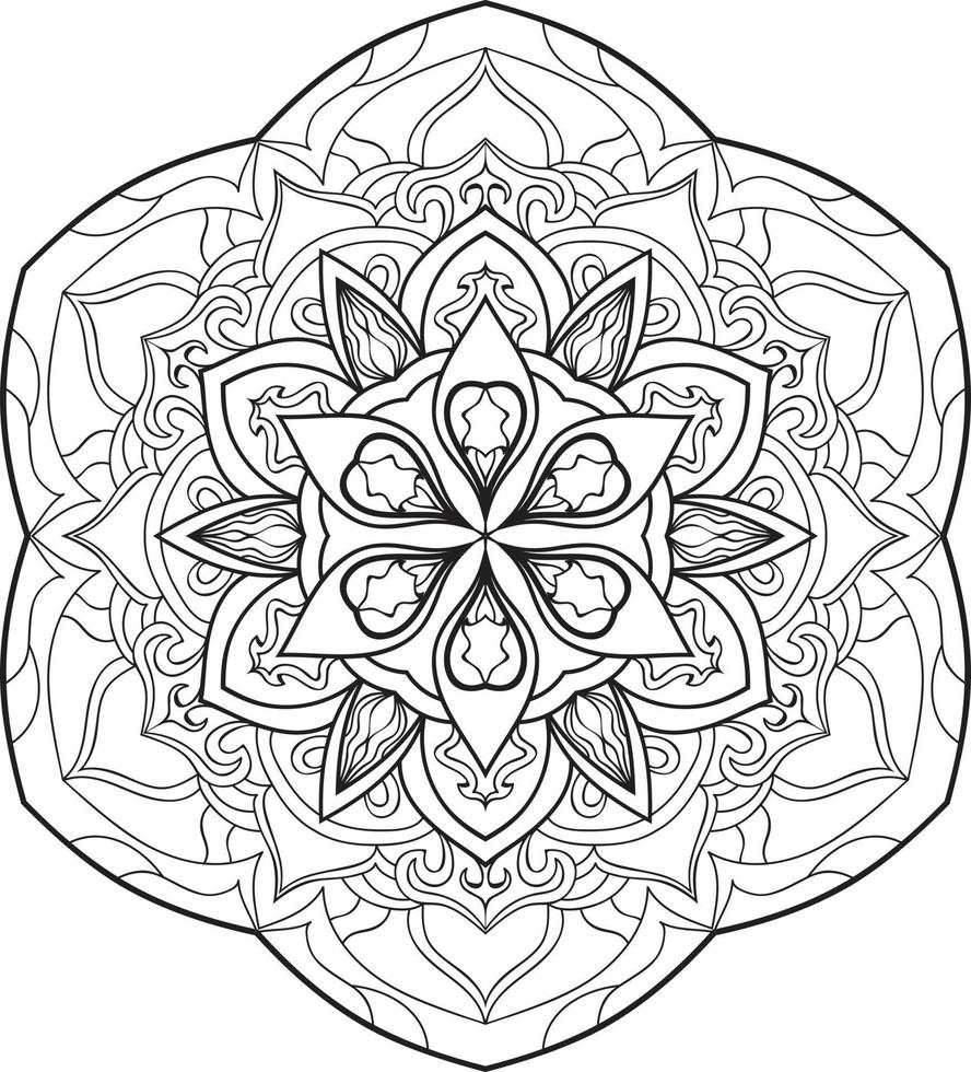 mandala bloem in zwart-wit gratis vector