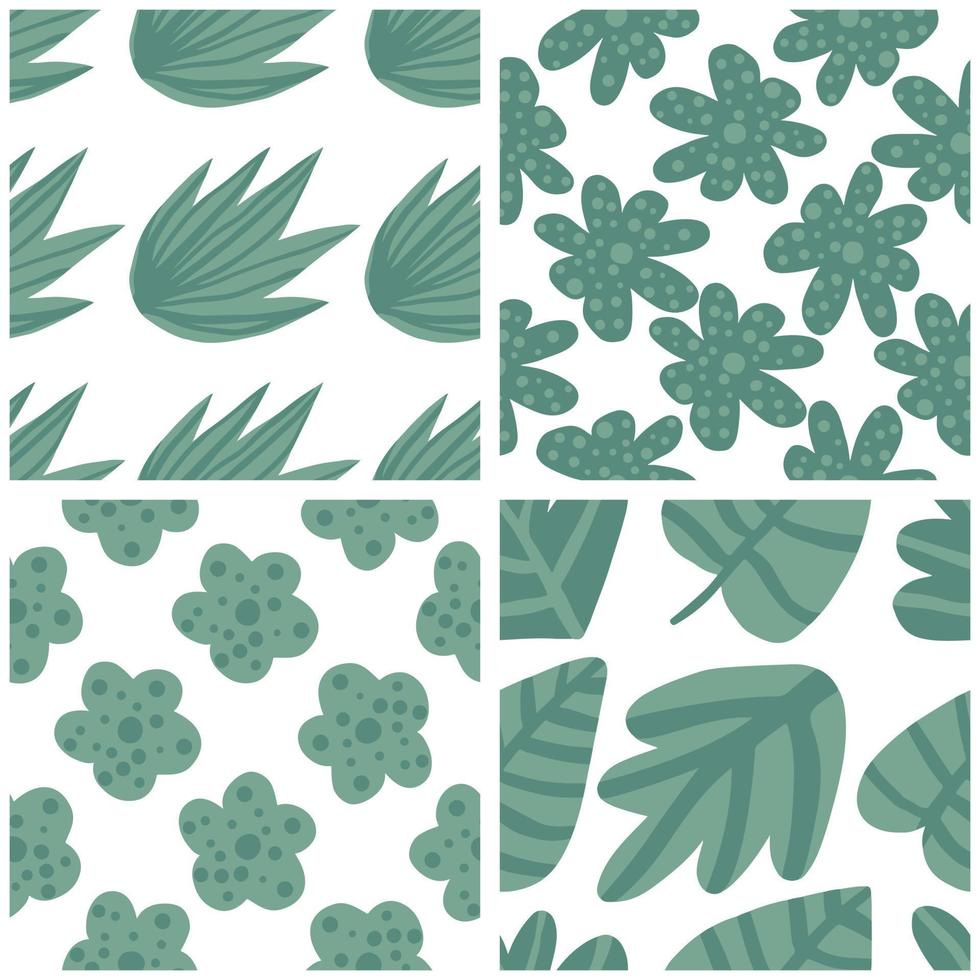 set van tropische patroon, palmbladeren naadloze vector floral achtergrond.