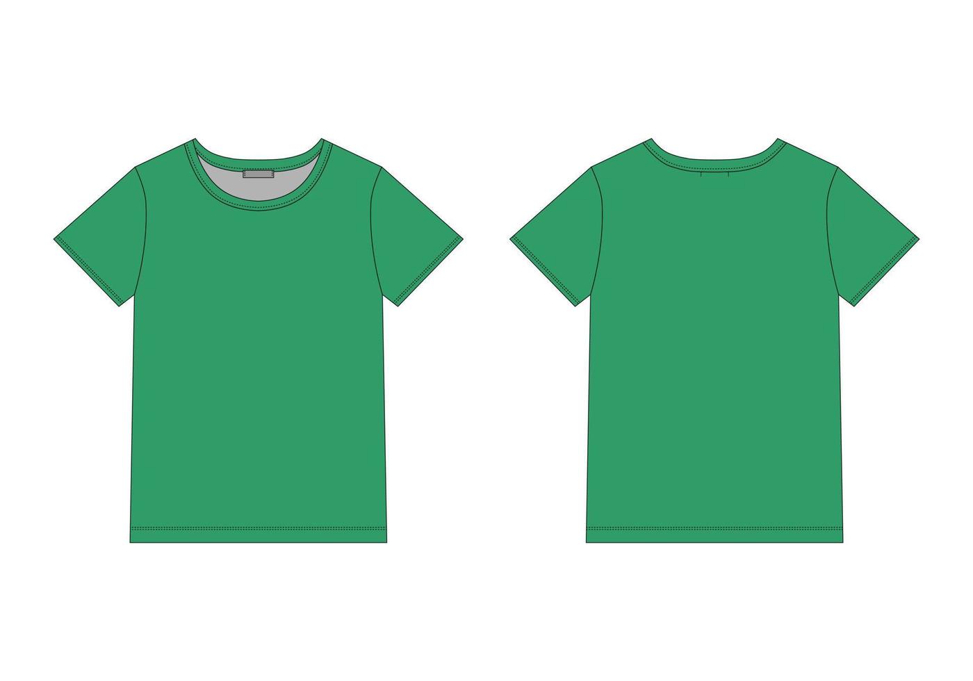 technische schets unisex t-shirt in grren kleuren. t-shirt vectorillustratie. vector