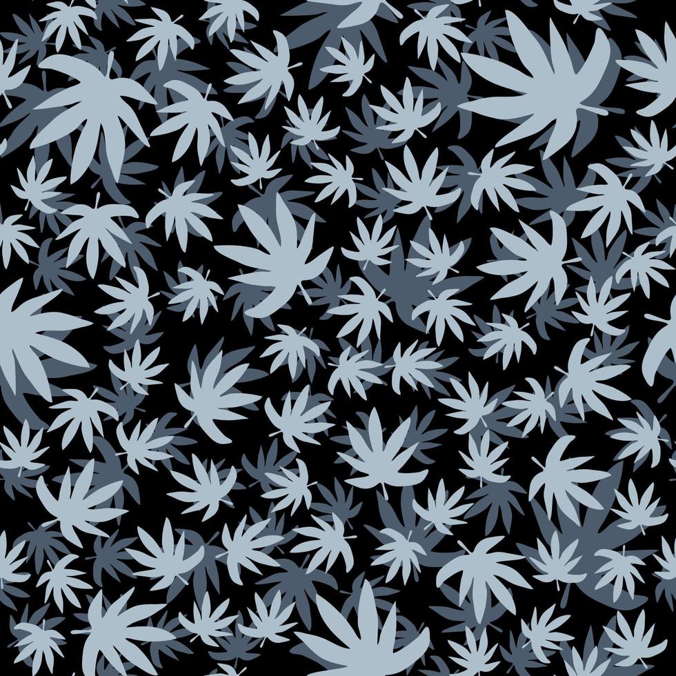 cannabis laat naadloos patroon achter. marihuana blad vector achtergrond.