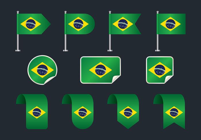 Brazi Vlag Clipart Set vector