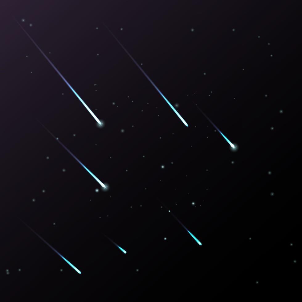 nacht stralende ster meteoor, abstracte ruimte achtergrond met sterren, oneindigheid. vector