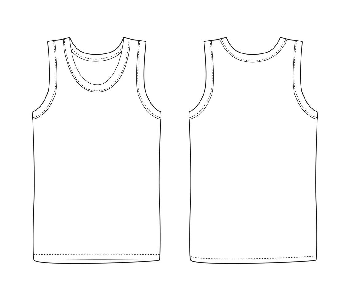 mannen vest ondergoed. witte tanktop vooraan vector