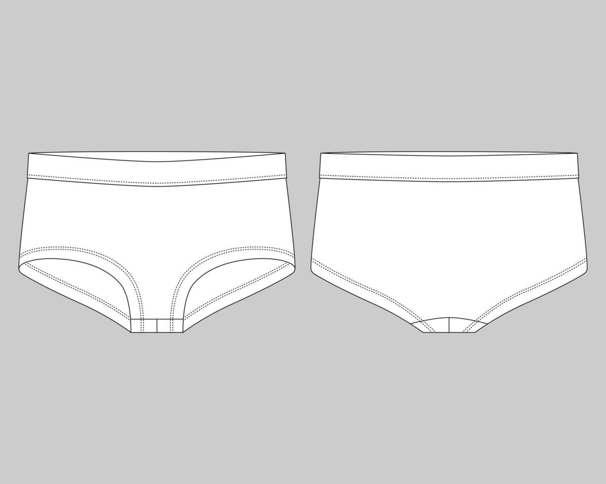 meisjes lingerie ondergoed. dames onderbroek. vrouwelijke witte onderbroek. vector