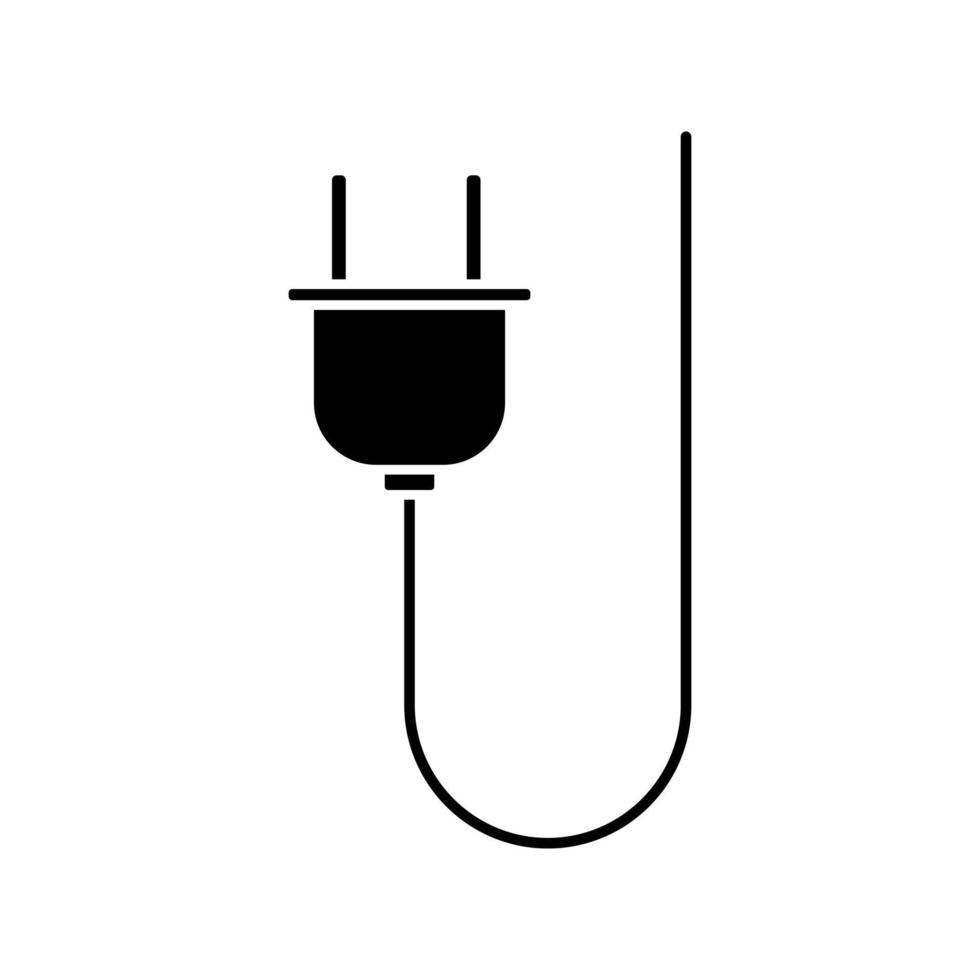 glyph stekker vector pictogram. eenvoudige vectorontwerpillustratie geïsoleerd