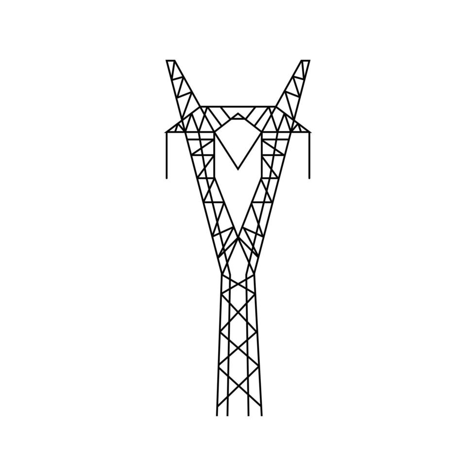 elektrische hoogspanningsmast. macht lijn symbool. elektrische hoogspanningslijn toren vector