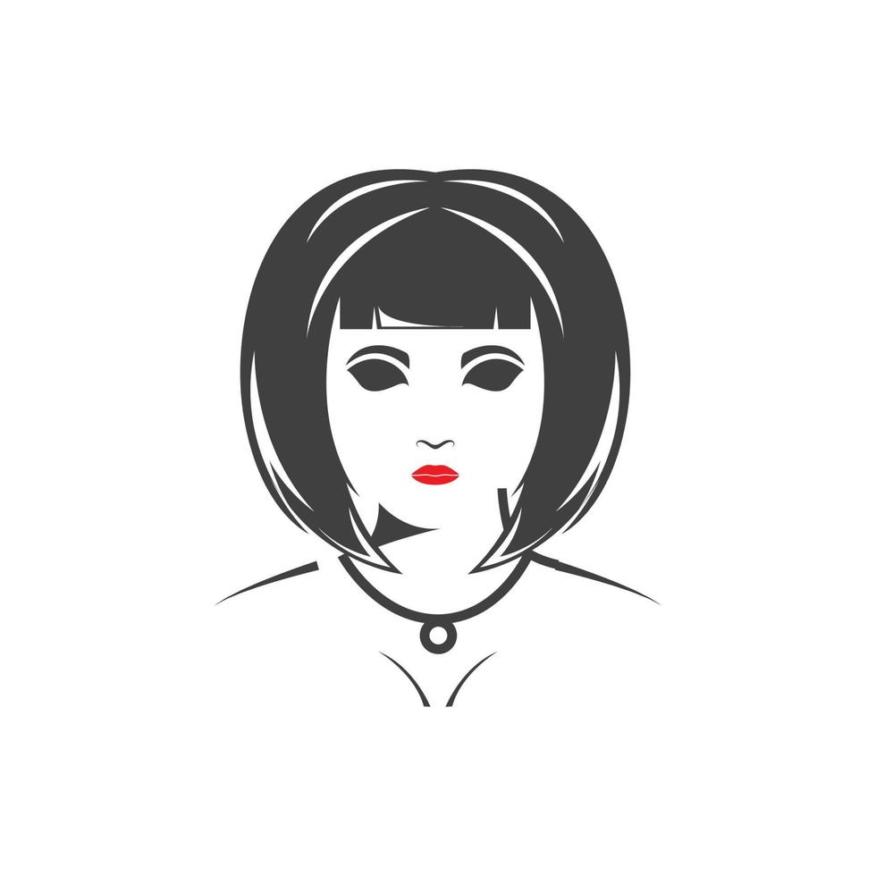 meisje portret met gezicht schrikken logo ontwerp vector grafisch symbool pictogram teken illustratie creatief idee